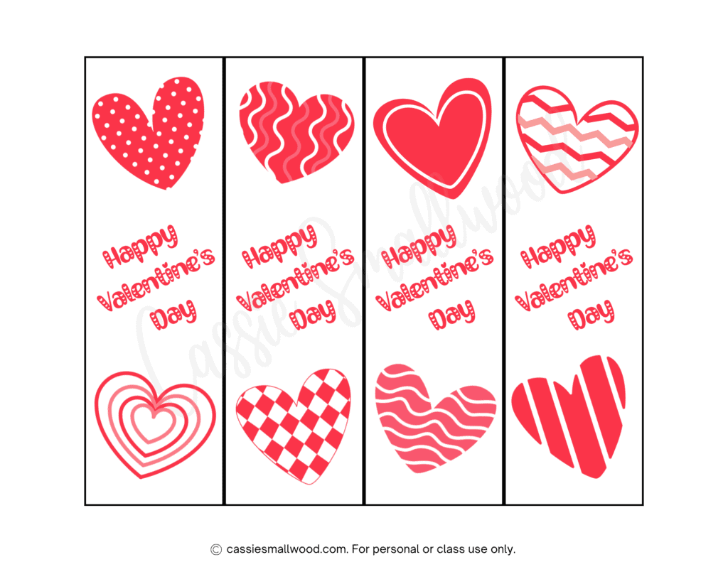 100 Ridiculously Cute Free Printable Valentine Bookmarks Cassie Smallwood