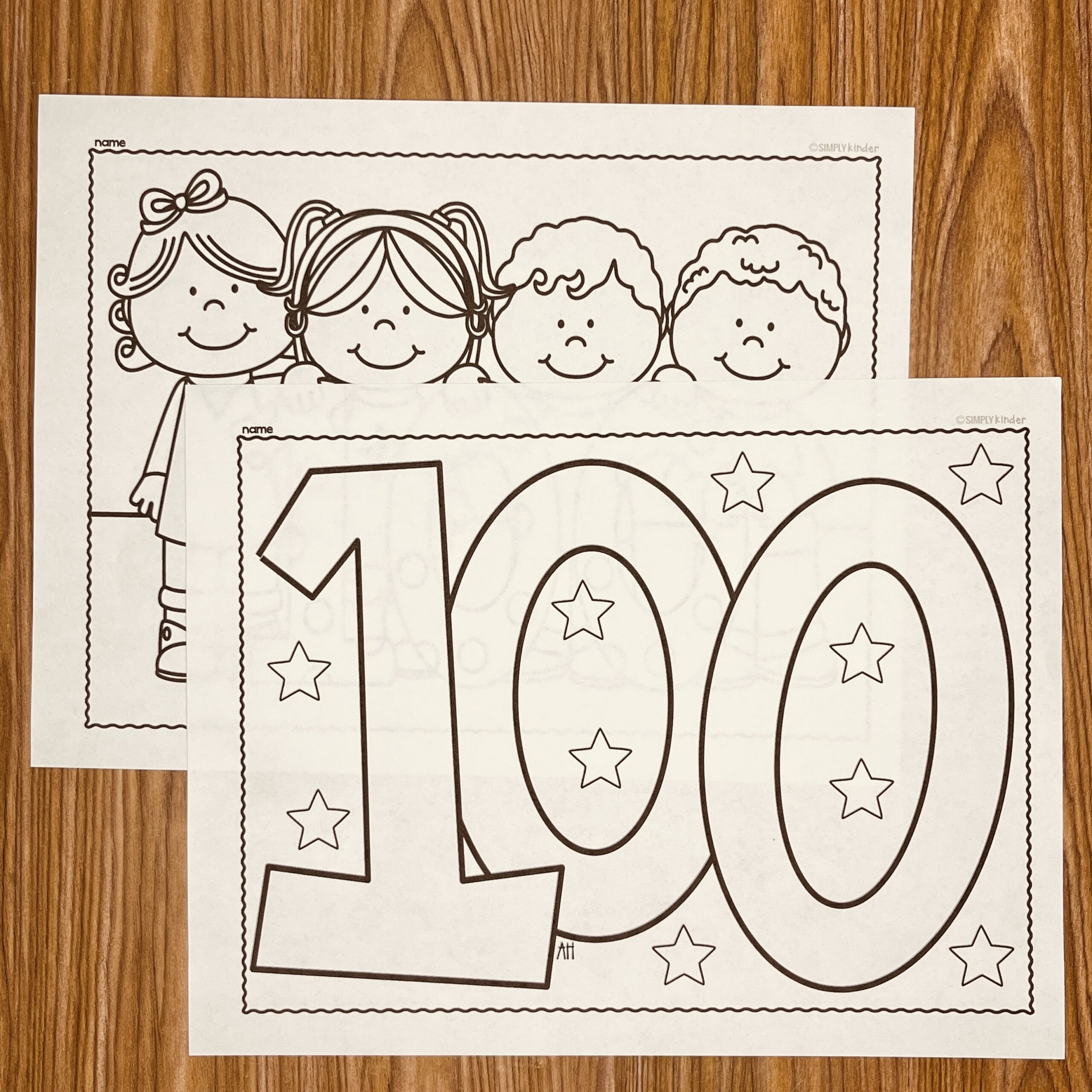 100th day coloring page