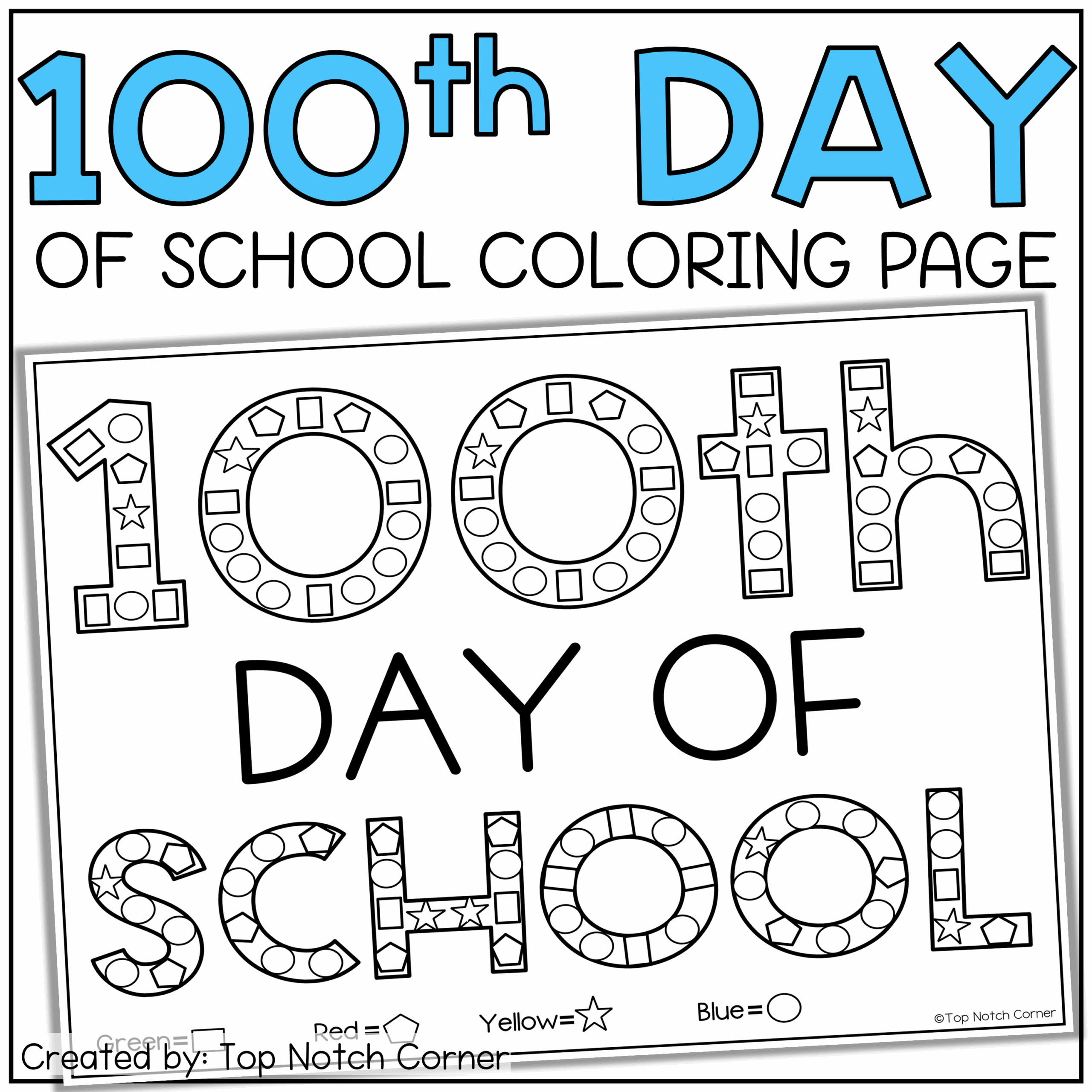 100 day coloring sheet 100 day coloring sheet