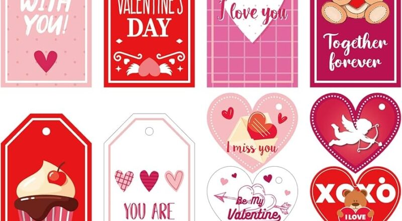 120 Pieces Valentine s Day Gift Tags Decorations Valentine s Day Heart Cutouts Labels Tags Treats Wedding Accessories Amazon de Home Kitchen