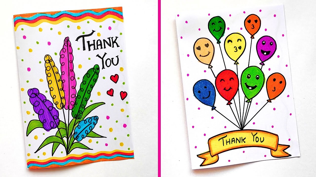 2 Easy Cute Thanks Card Ideas Thank You Greeting Card For Teacher Handmade Thanks Card YouTube