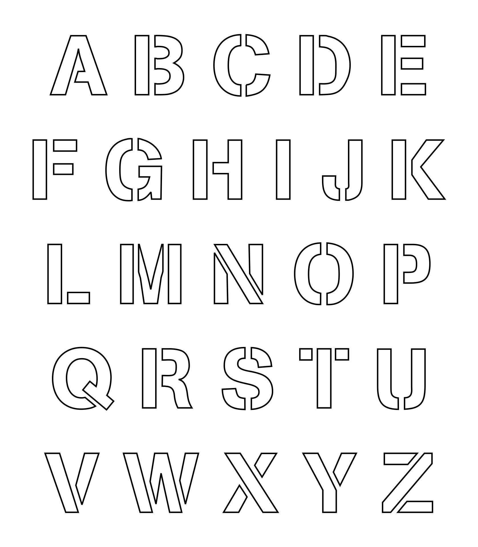 stencils of letters to print