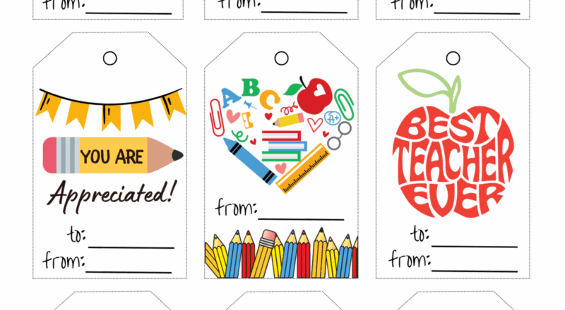 20 Free Printable Teacher Appreciation Tags Worksheets Library