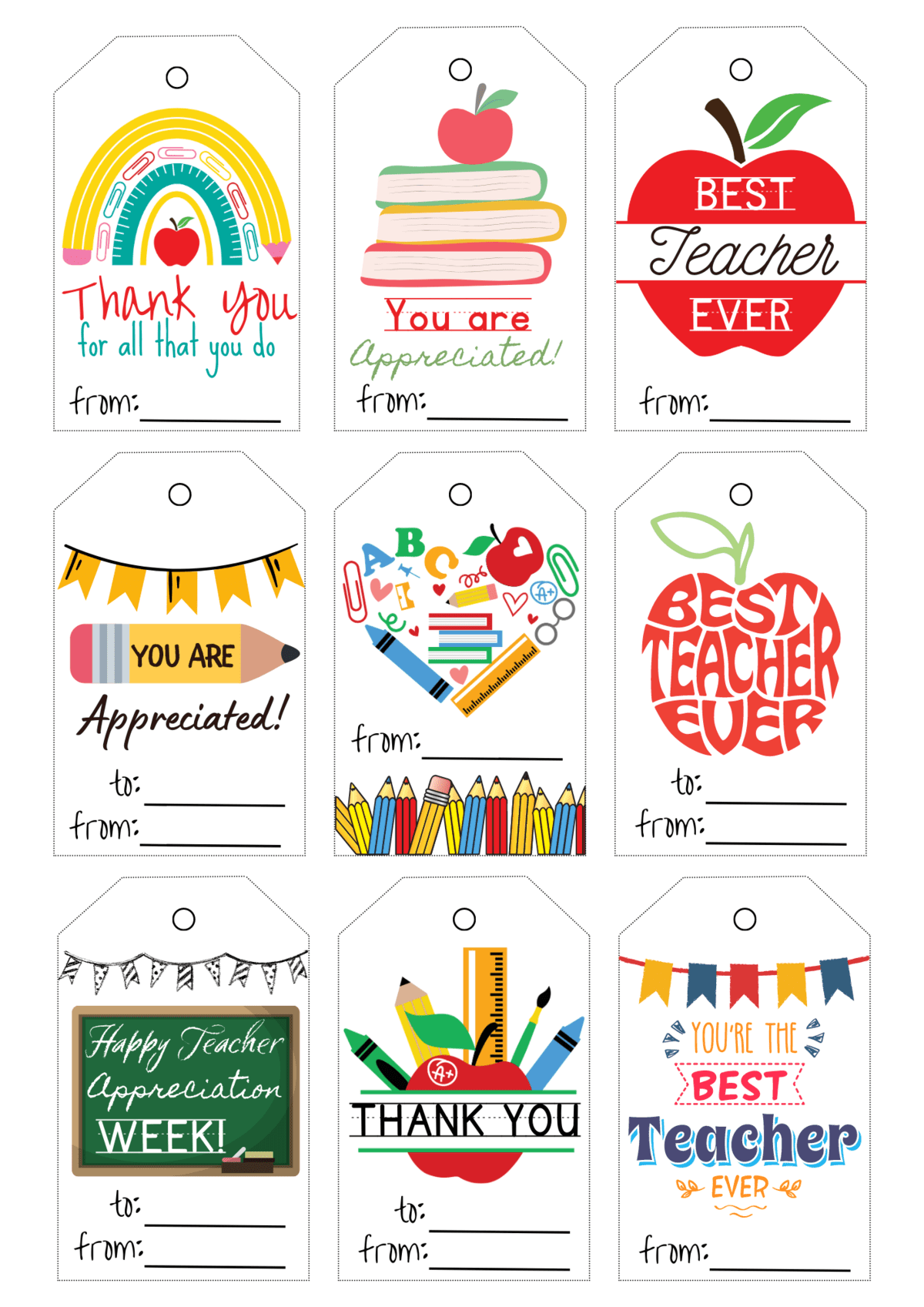 free printables teacher appreciation