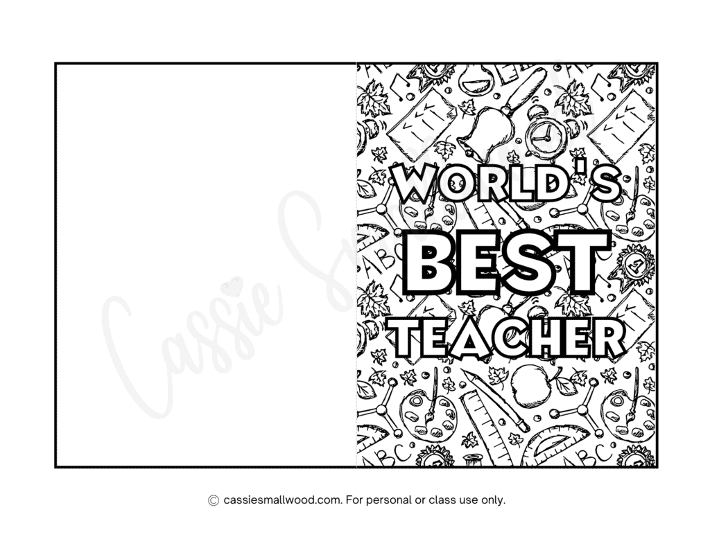 free printable teacher appreciation cards to color pdf