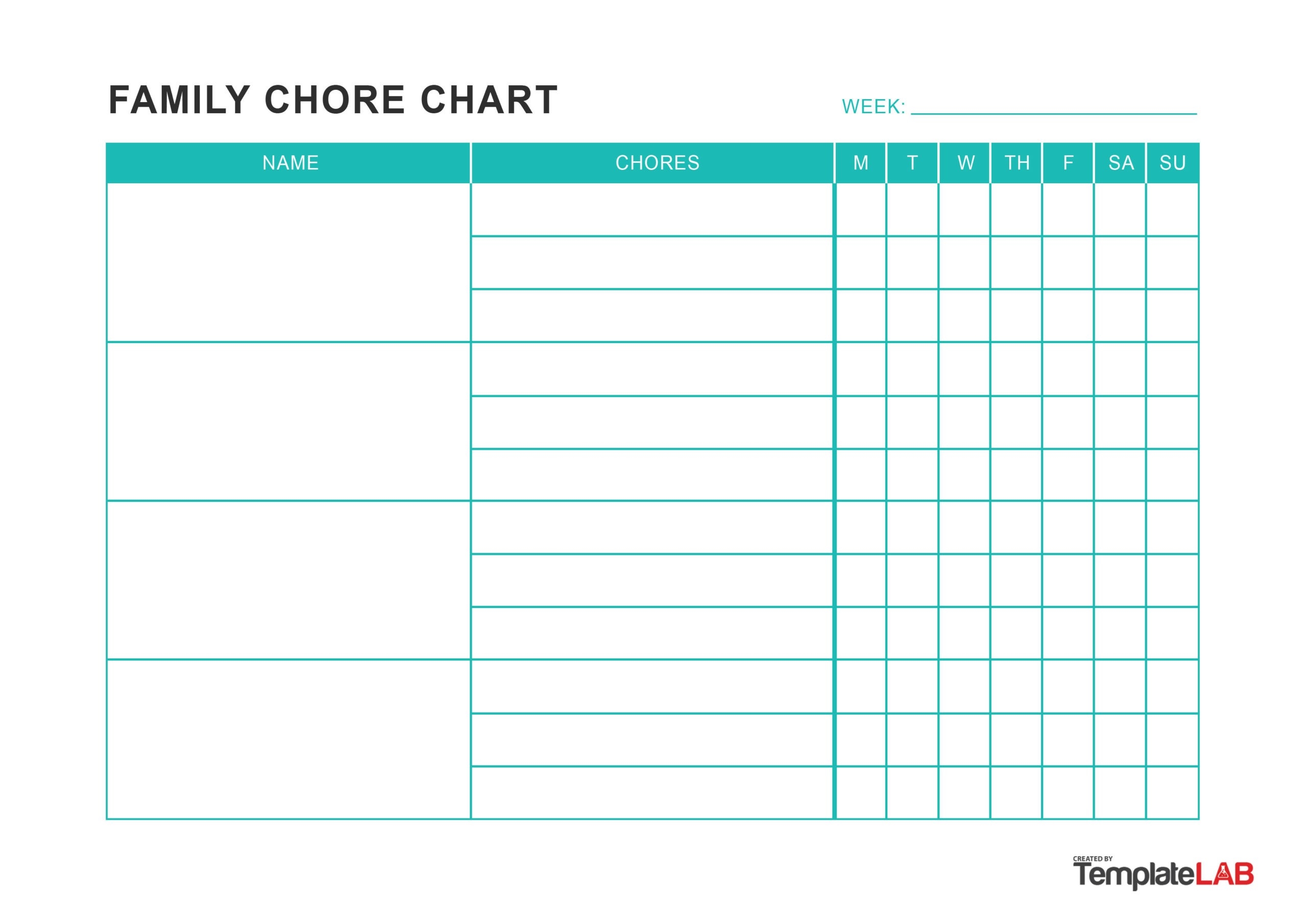 free printable blank chore chart