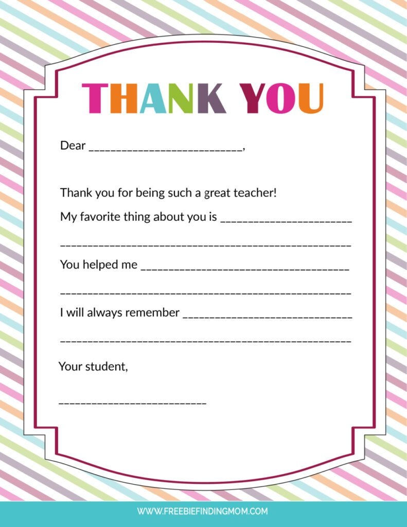 3 Free Teacher Appreciation Letter Ideas