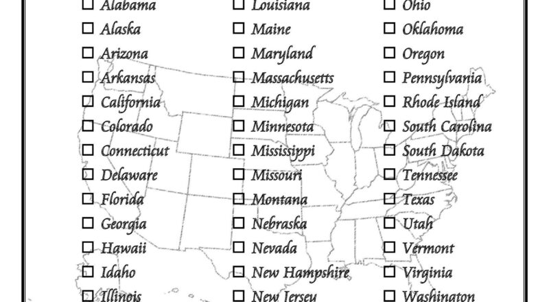 50 US States Checklist Etsy
