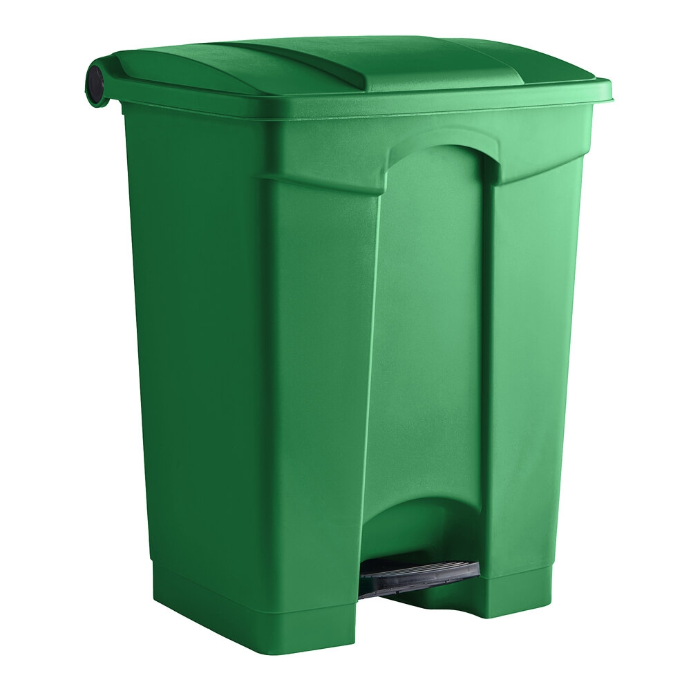 72 Qt 18 Gallon Green Rectangular Step On Trash Can