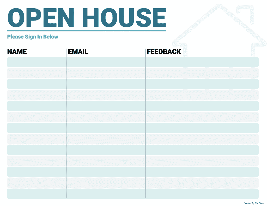 free open house sign in sheet printable free open house sign in sheet printable