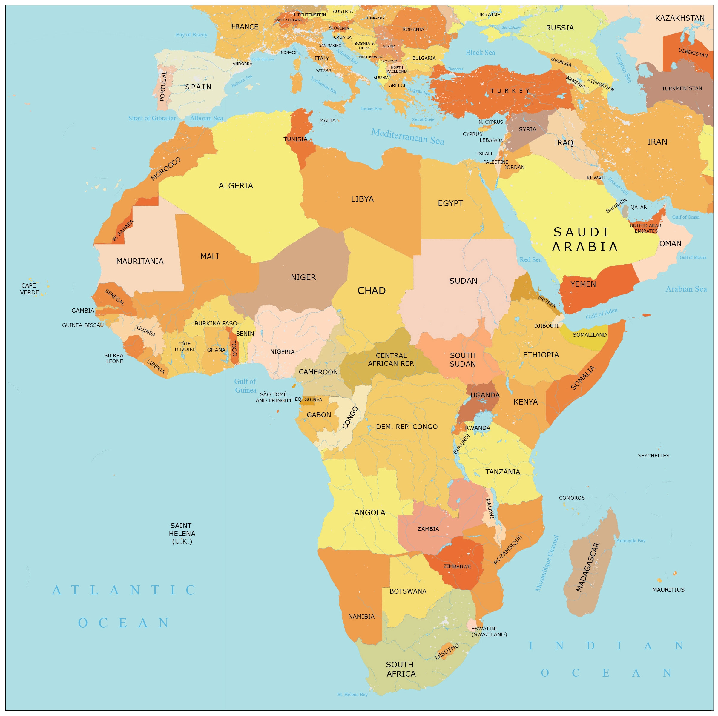 Africa Map With Countries And Capitals GIS Geography