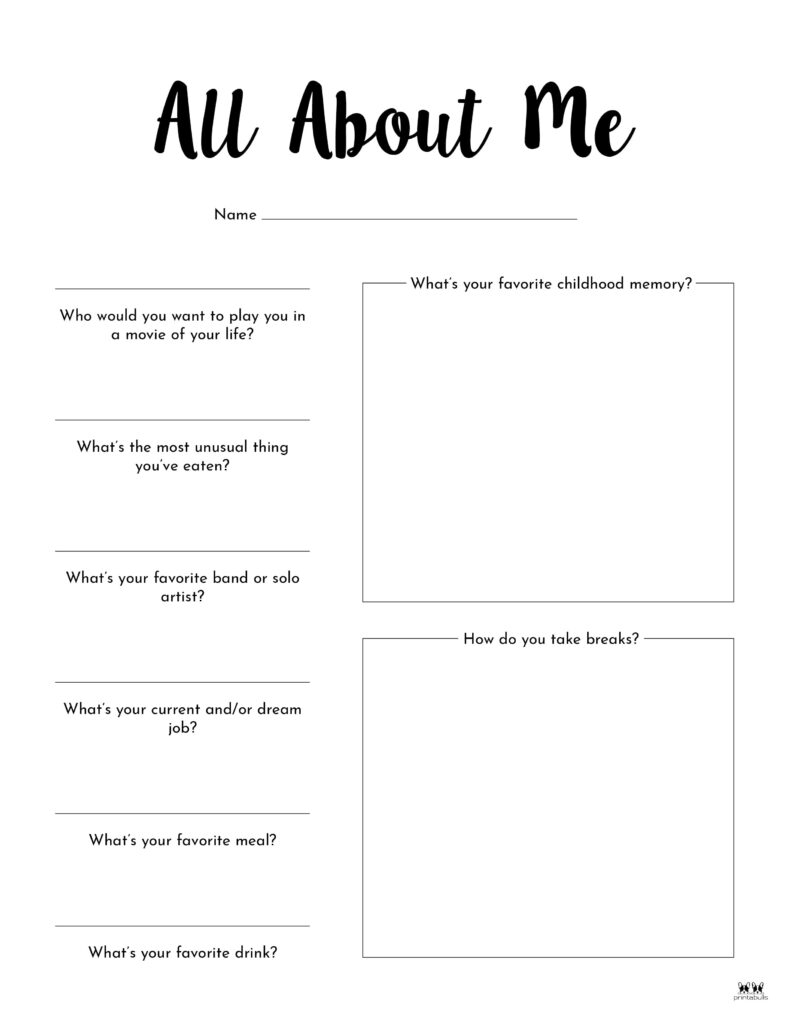 All About Me Printable Worksheets 50 FREE Printables Printabulls All About Me Printable Worksheets 50 FREE Printables Printabulls