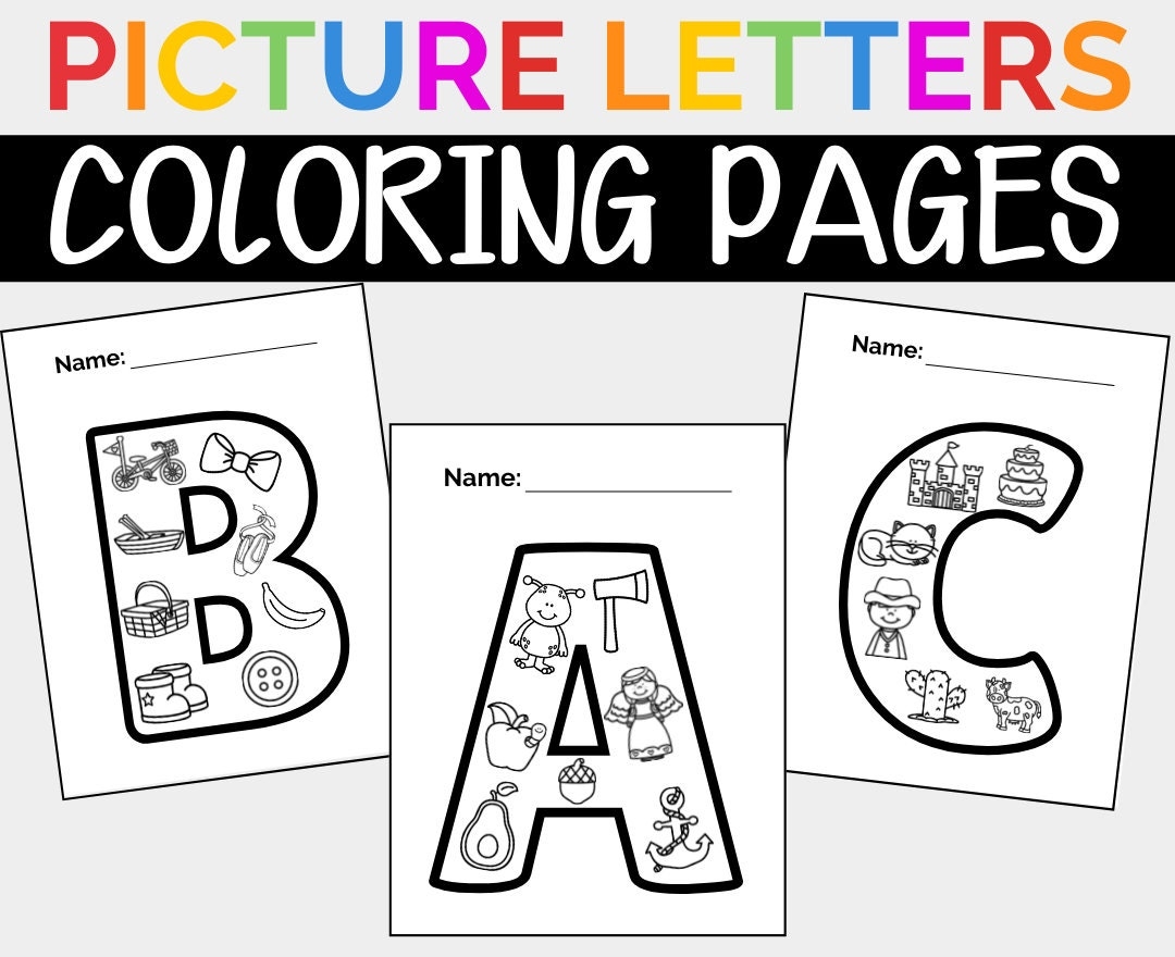 Alphabet Picture Letters Coloring Pages Printable Coloring Pages For Kids ABC Printable Letters Coloring Pages For Prek K Etsy Israel