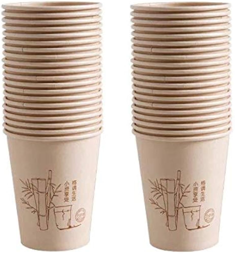 Amazon 100 Pack 8 5 Oz Paper Disposable Cups Thickened Hot Cold Beverage Environmental Paper Drinking Cup For Water Coffee Tea Cup Cake Ideal For Water Coolers Party Or Coffee On The Go Wood Color Health Household