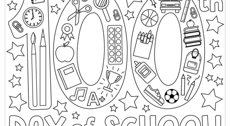 Amazon 100th Day Of School Coloring Pages 11 X 8 5 Pack Of 36 Sheets Fun Educational Design Perfect For Classroom Activities Keepsakes Arts Crafts Sewing