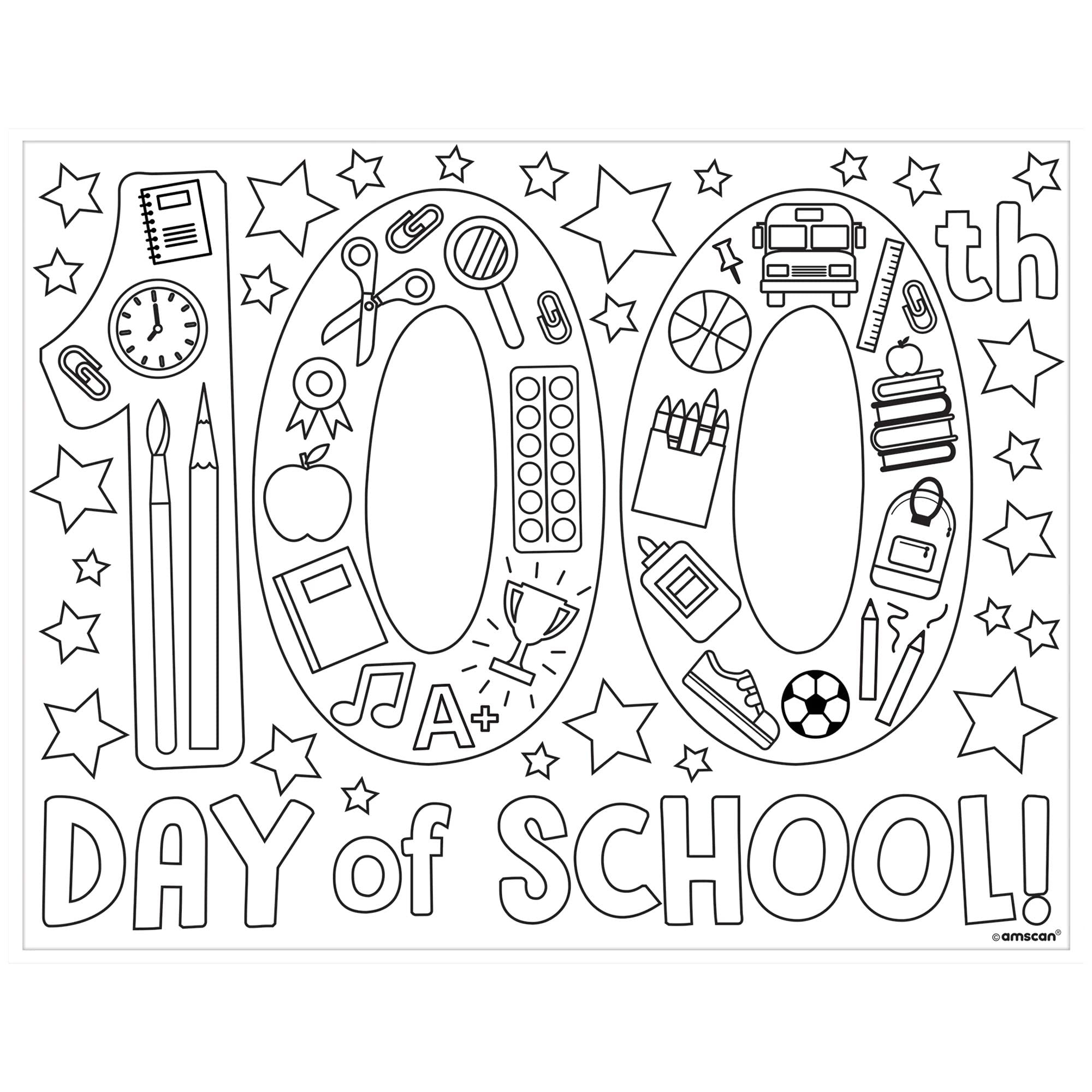 Amazon 100th Day Of School Coloring Pages 11 X 8 5 Pack Of 36 Sheets Fun Educational Design Perfect For Classroom Activities Keepsakes Arts Crafts Sewing