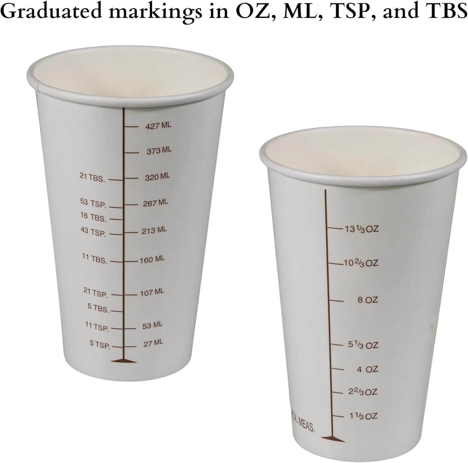 Amazon 16 Oz Graduated Paper Cups Large Disposable Wax Coated Medicine Cups With Clear Measurements On Each Cup For Measuring Fluid Intake And Urine Output As Well As Cooking Mixing Paint 