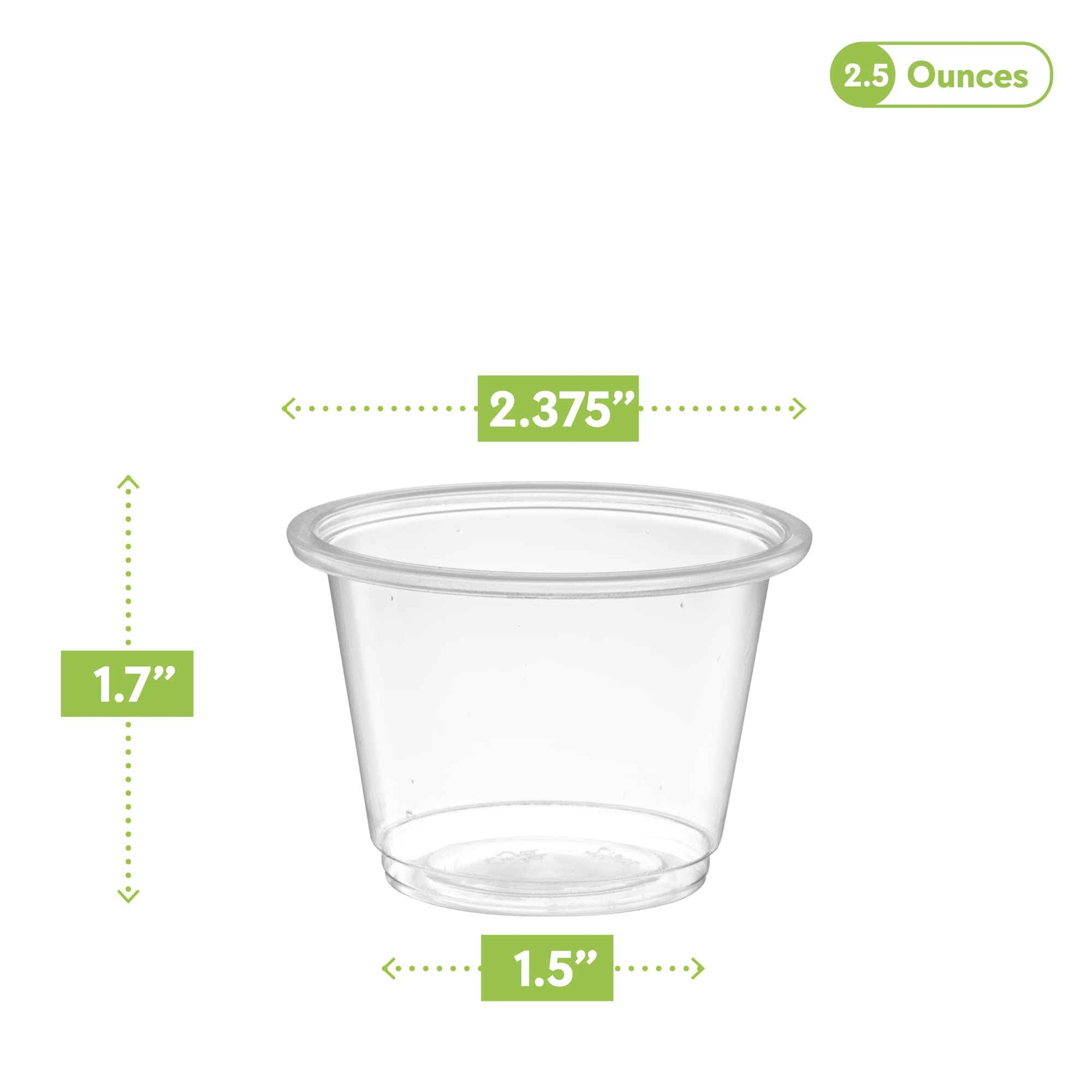 Amazon 2 5 Oz 200 Cups Clear Diposable Plastic Portion Cups No Lids Small Mini Containers For Portion Controll Jello Shots Meal Prep Sauce Cups Slime Crafts Disposable Souffle Cups Much More Industrial