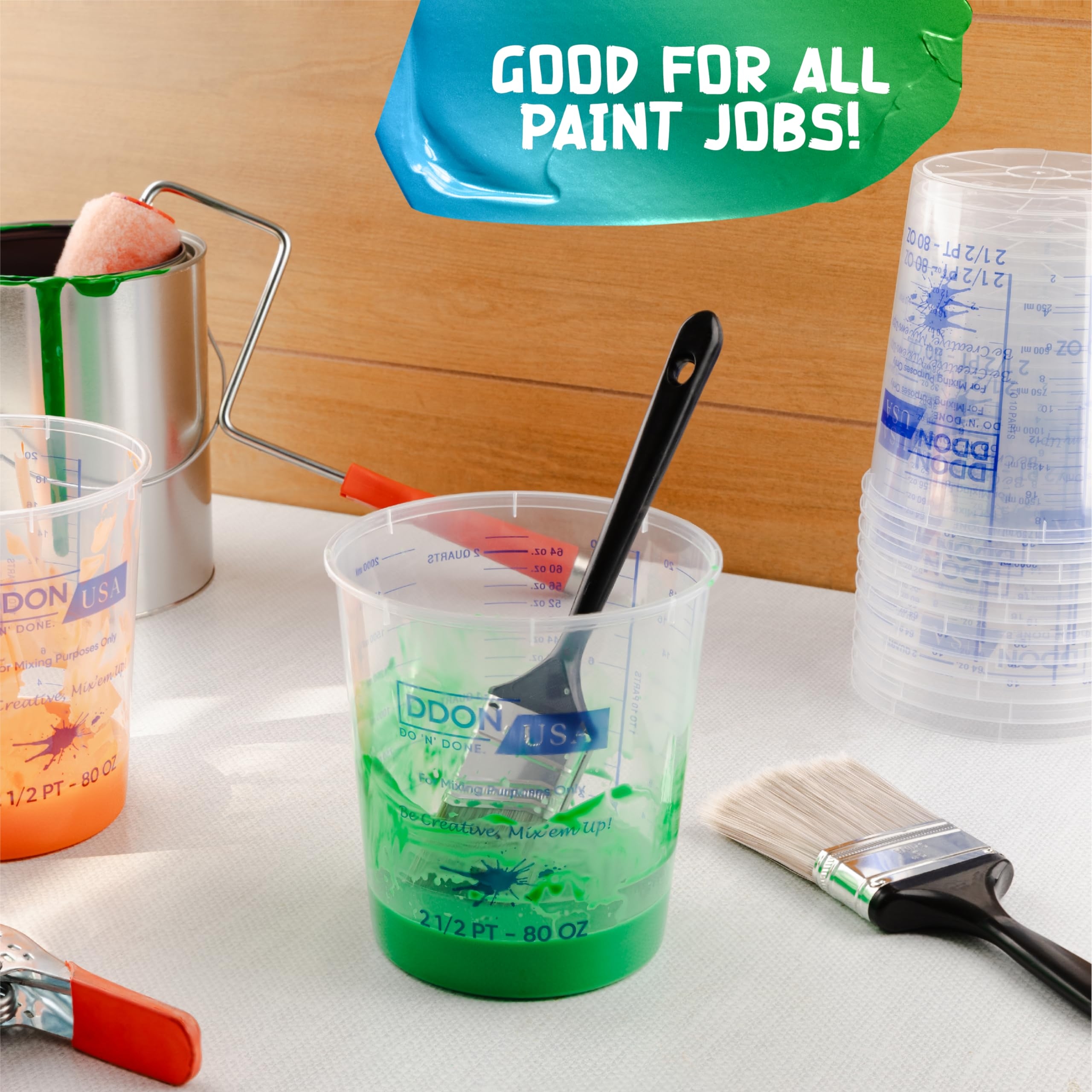 Amazon 80 Oz Paint Mixing Cups Pack Of 20 Disposable Measuring Cups Epoxy Mixing Cups Use For Painting Resin Mixing Cups Paint Cups For Painting Epoxy Art Graduated Liquid Mixing