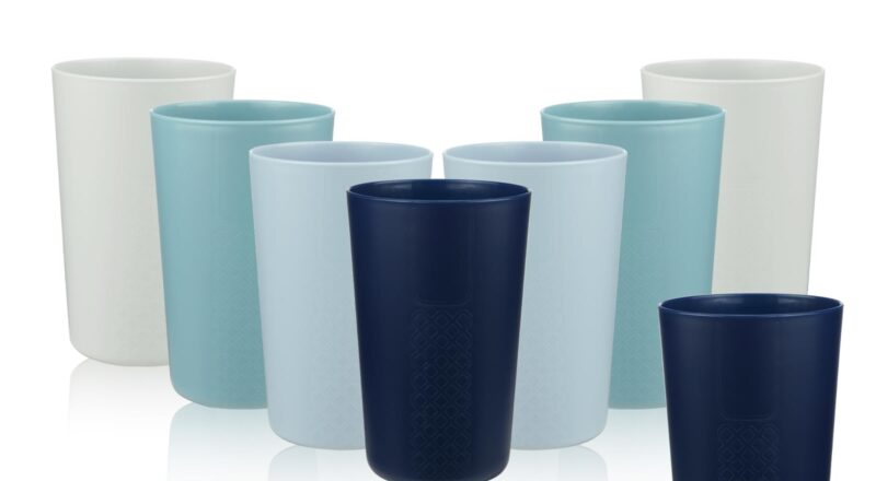 Amazon BEWOS 8 PCS 13 5 OZ Plastic Cups Set BPA Free Plastic Tumblers Cups Reusable Unbreakable Drinking Cup Lightweight Stackable Cups Cup For Kitchen Dishwasher Microwave Safe Tumblers Water Glasses