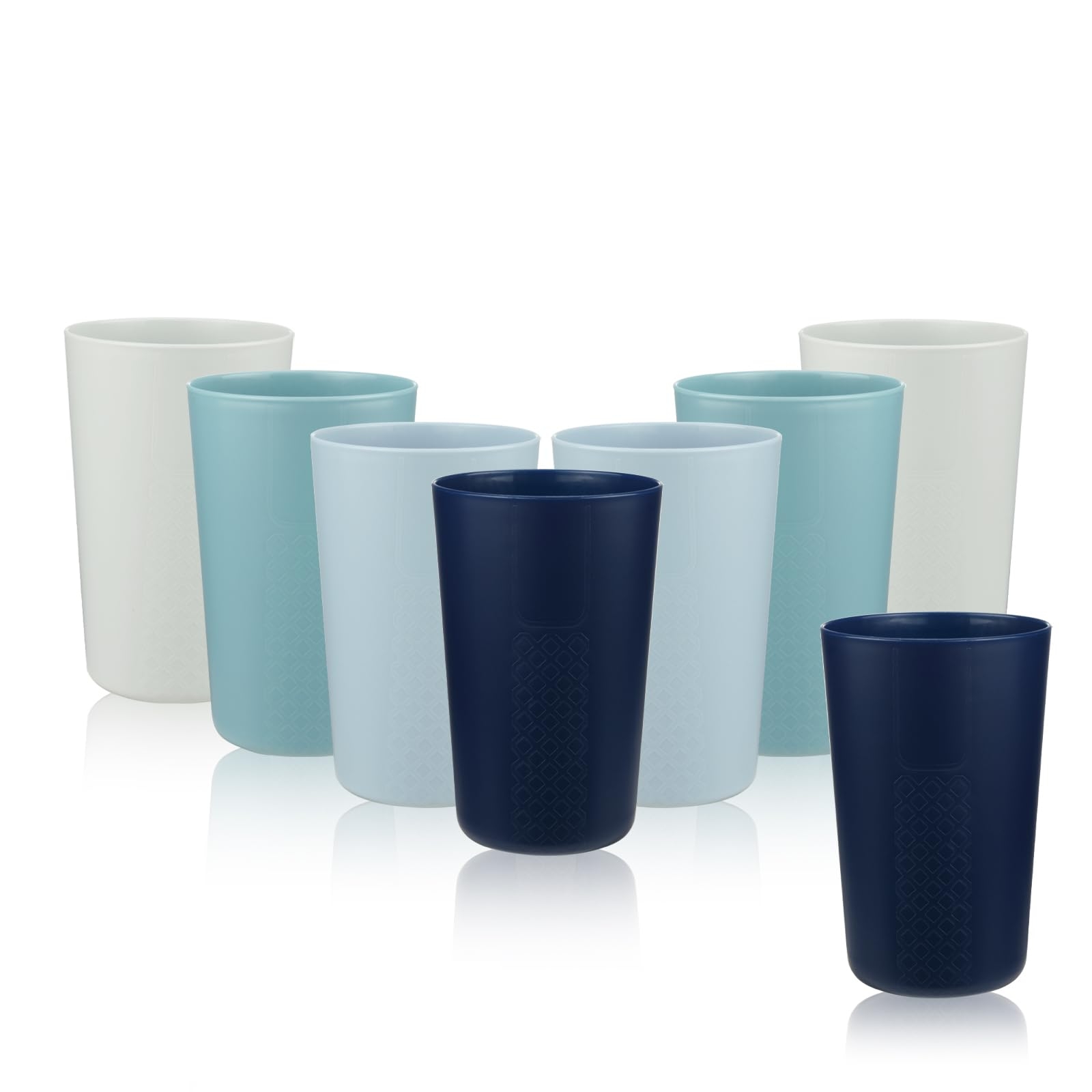 Amazon BEWOS 8 PCS 13 5 OZ Plastic Cups Set BPA Free Plastic Tumblers Cups Reusable Unbreakable Drinking Cup Lightweight Stackable Cups Cup For Kitchen Dishwasher Microwave Safe Tumblers Water Glasses