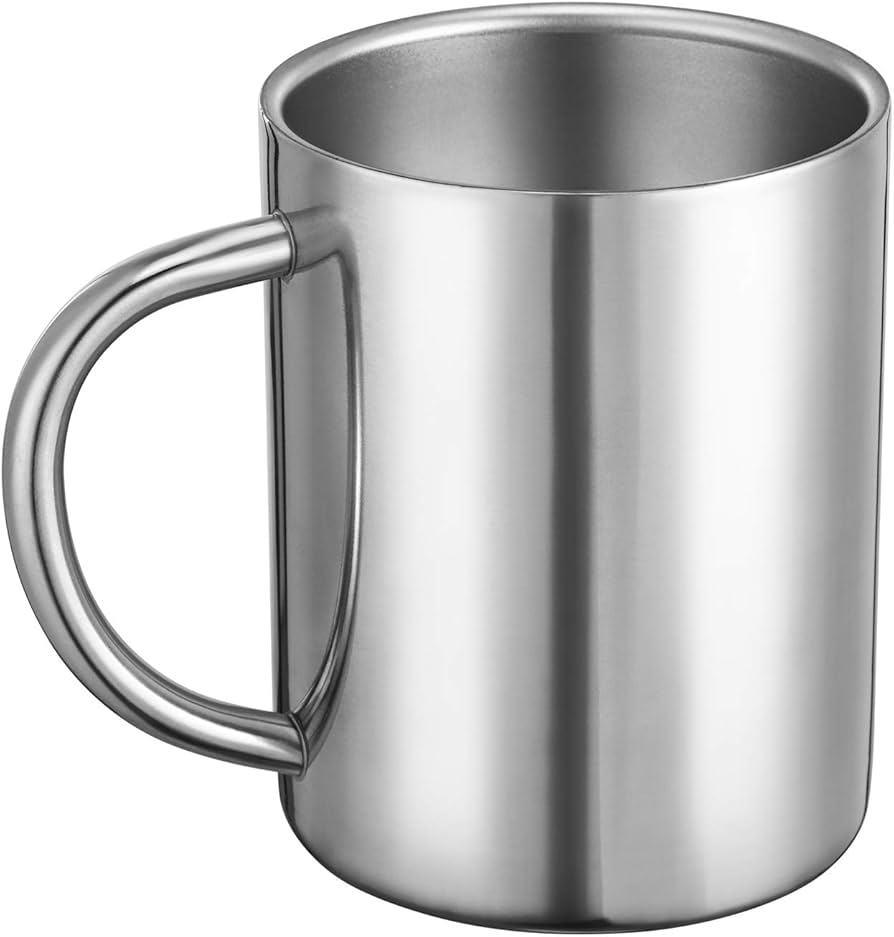Amazon Bidponds 13 5oz 400ml Double Walled Coffee Mug Stainless Steel Tea Cups Travel Camping Mugs Sports Outdoors