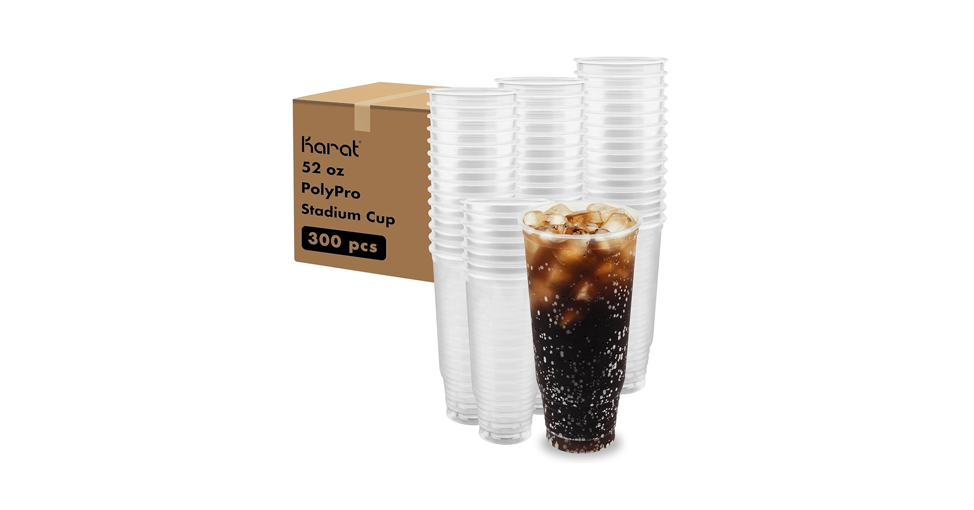 Amazon Karat 52oz 300ct PP Plastic Cold Disposable Plastic Cups BPA Free 117mm Diameter Drinking Cups For Cold Beverages Iced Coffee Water Ideal For Parties And Events Health Household
