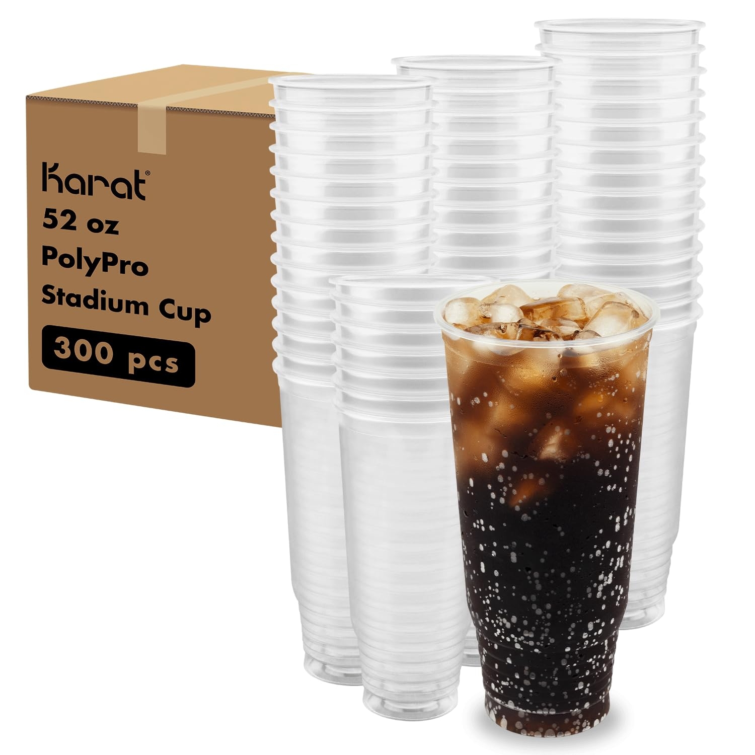 Amazon Karat 52oz 300ct PP Plastic Cold Disposable Plastic Cups BPA Free 117mm Diameter Drinking Cups For Cold Beverages Iced Coffee Water Ideal For Parties And Events Health Household