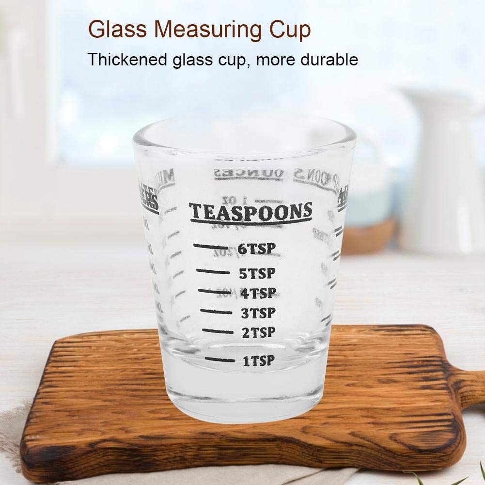 Amazon Measuring Cups Glass Small Glass Measuring Cup Oz Ml Teaspoon Tablespoon 4 Scales 1ounce 30ml Kitchen Tool Home Kitchen