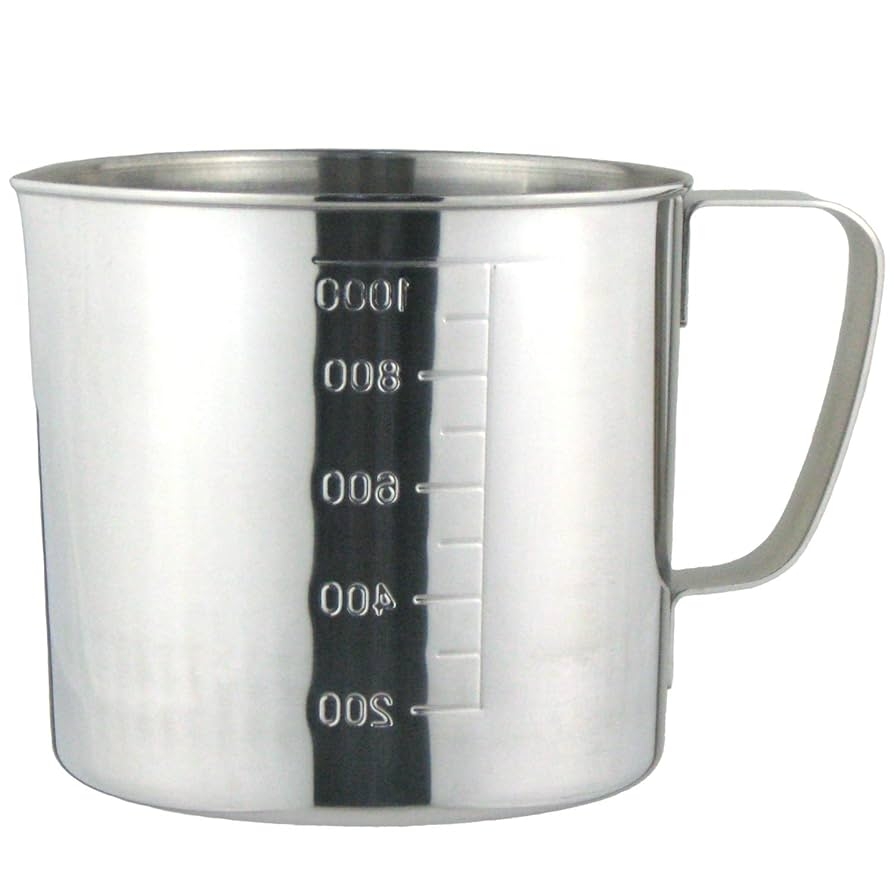 Amazon Nagao Tsubamesanjo 801000 Measuring Cup 33 8 Fl Oz 1 000 Ml 18 8 Stainless Steel Made In Japan Home Kitchen