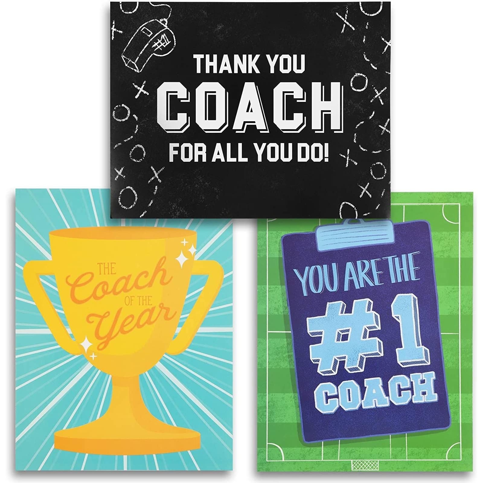 Amazon Pipilo Press Jumbo Thank You Coach Card Blank Interior Teacher Appreciation Gifts Glossy Cardstock For Soccer Gymnastics Coaches Pack Of 3 8 5 X 11 In Office Products