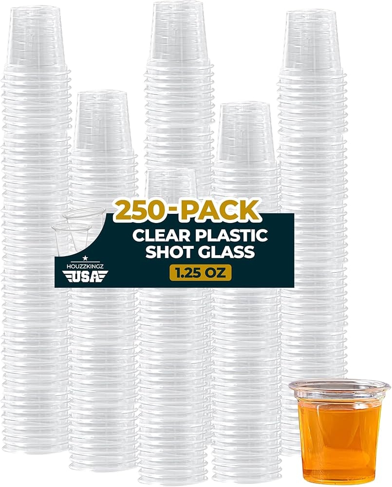 Amazon Plastic Shot Glasses Disposable 1 25 Oz 250 Clear Plastic Shot Glass Cups Bulk For Liquors Wine Tasting Jello Tequila Mini Small Cocktail Margarita Sample Sauce Cups For Parties And Everyday