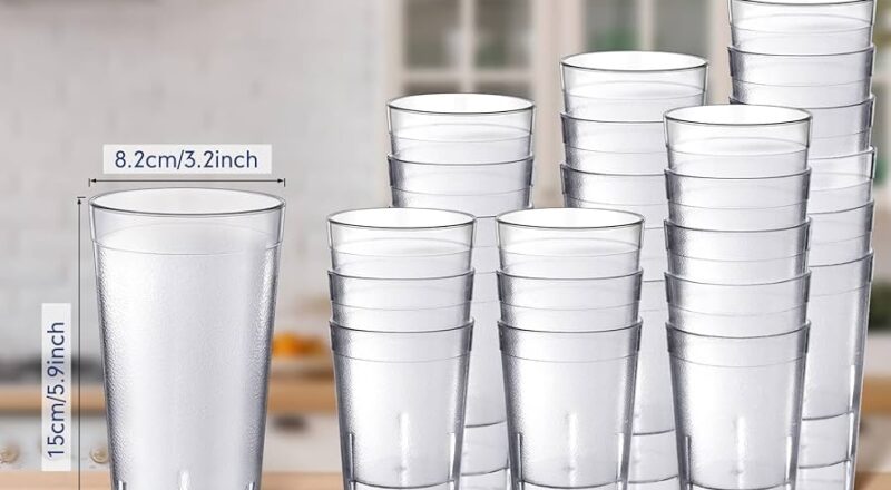 Amazon Sieral 36 Pack 20 Oz Clear Plastic Cup Reusable Beverage Tumblers Stackable Restaurant Drinking Plastic Glasses Unbreakable Water Cups For Kitchen Cafe Home Party Supplies Office Tumblers Water Glasses