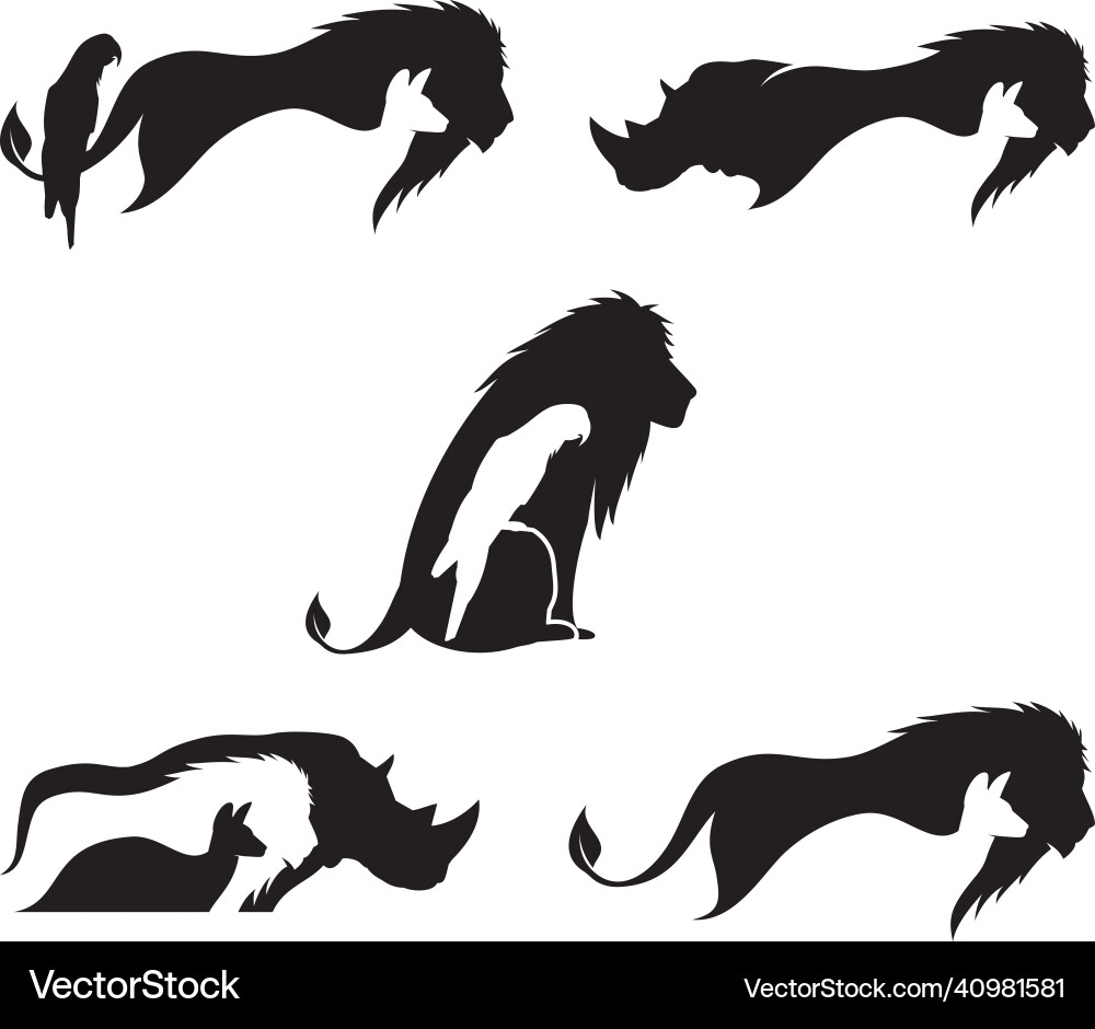 Animal Silhouette Logo Royalty Free Vector Image