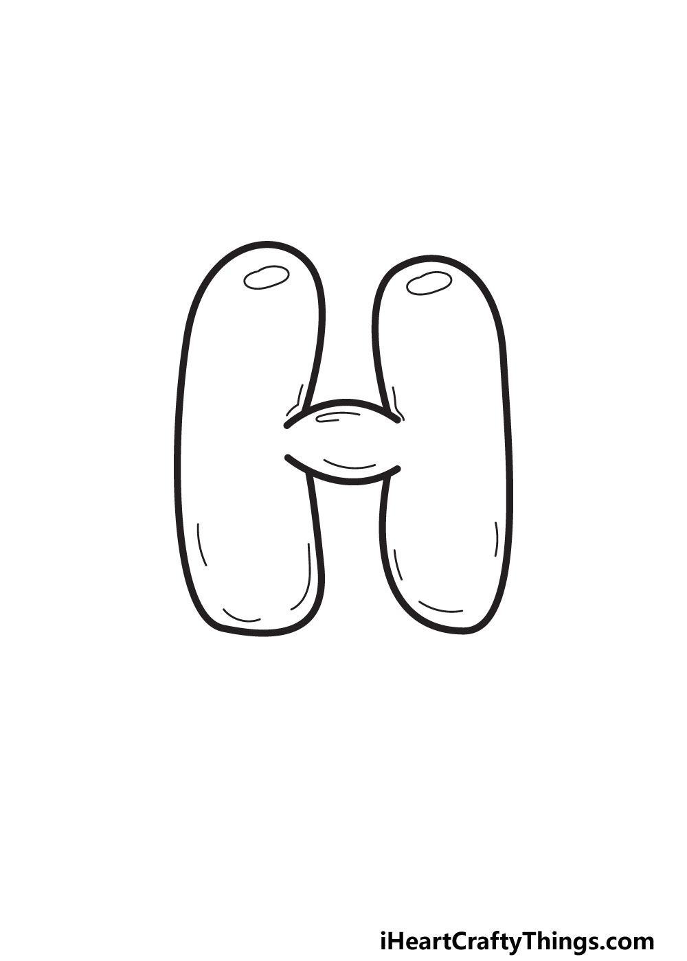 Bubble Letter H Draw Your Own Bubble H In 6 Easy Steps Bubble Letter H Draw Your Own Bubble H In 6 Easy Steps