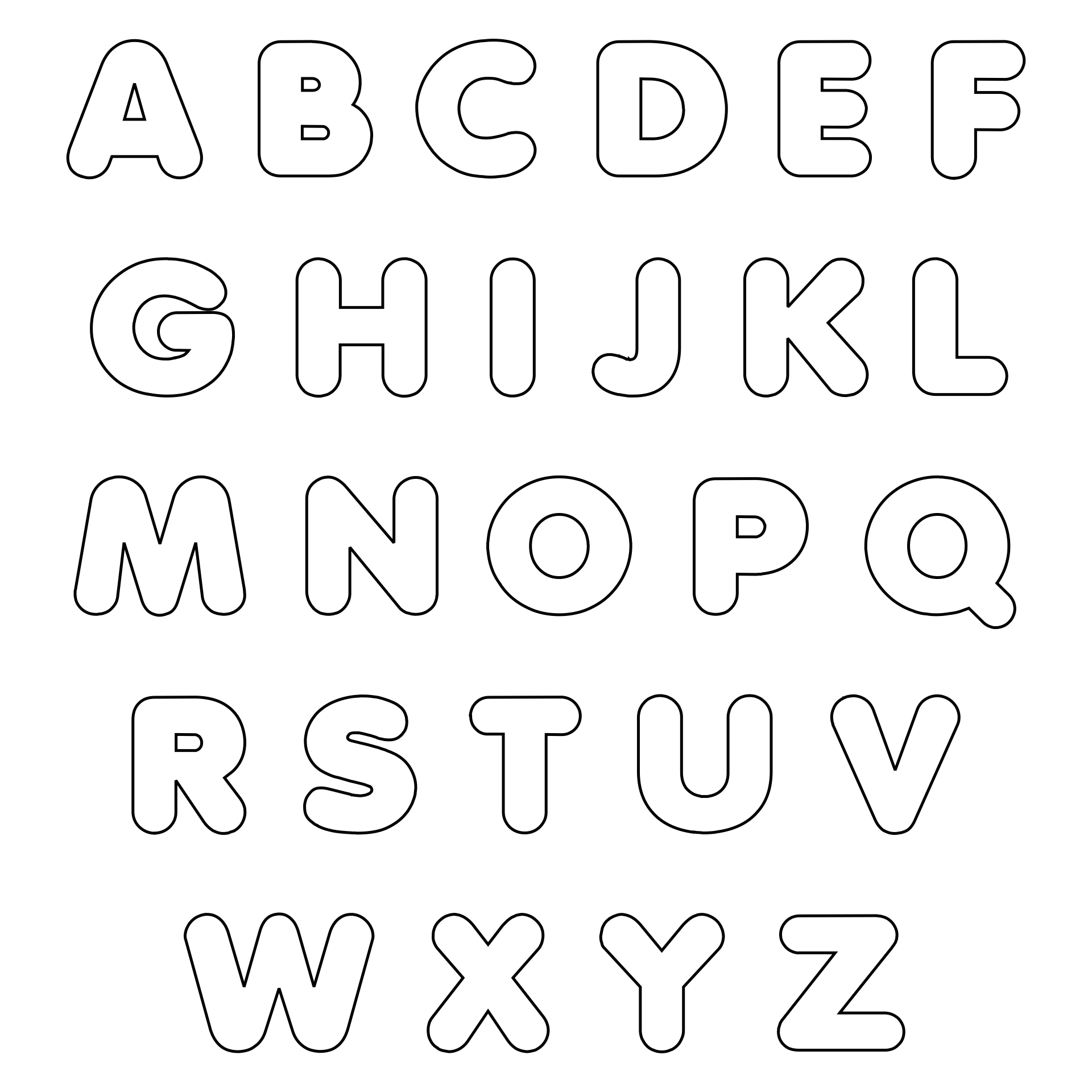 bubble alphabet letters printable