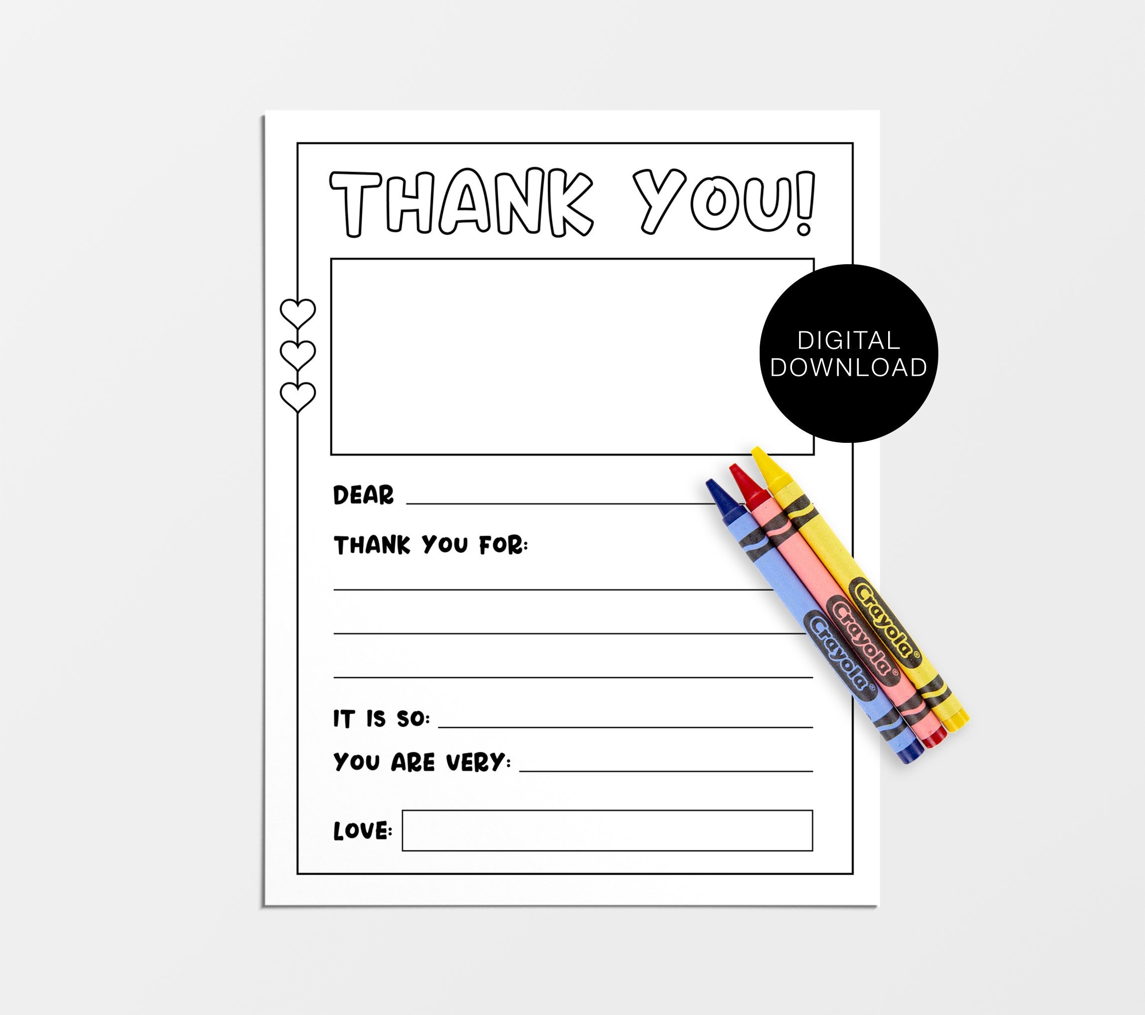 children's thank you note template