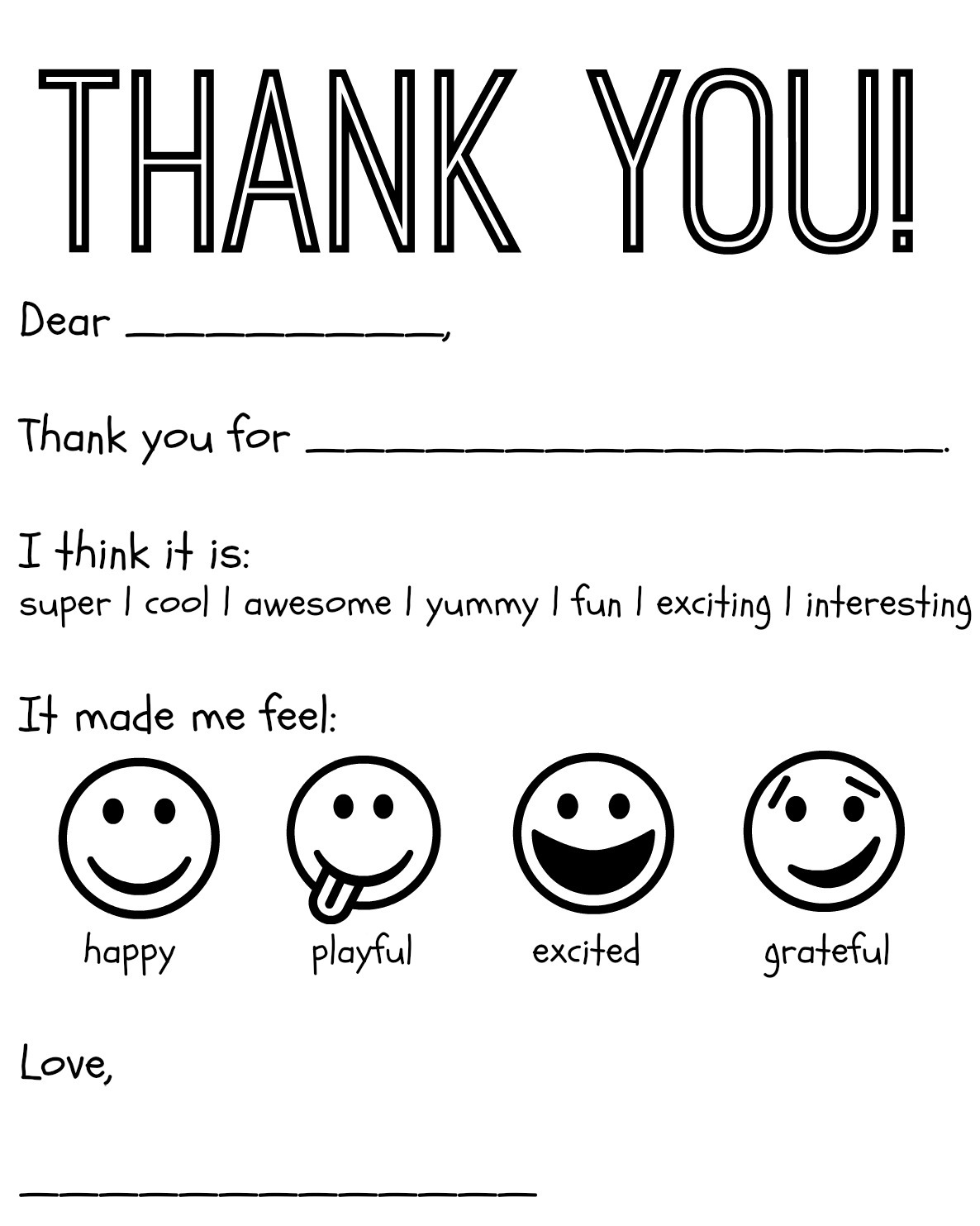 Children s Thank You Note Template After Interview Prntable Thank You Notes For Chldren Prntable Thank You Notes Children s Thank You Note Template Children s Thank You Note Template Free