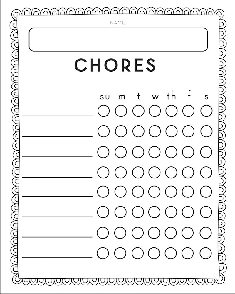 free printable chore charts pdf free printable chore charts pdf