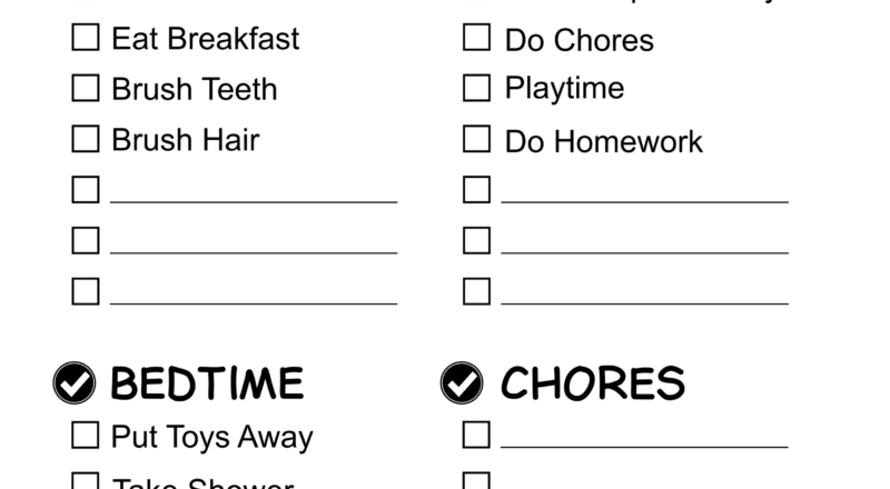 Chore Charts Printable Editable Daily Weekly Templates Free Printables Monograms Design Tools Patterns DIY Projects