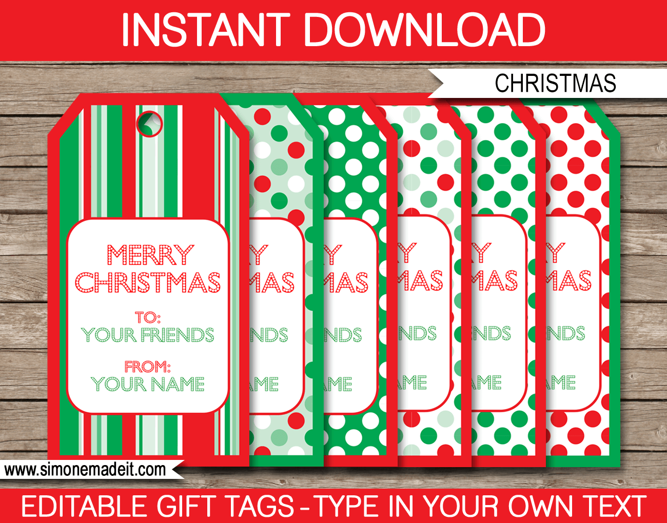 downloadable editable free printable gift tags templates