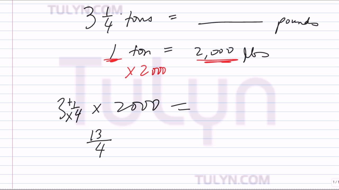 Conversion Of Customary Units Converting Tons To Pounds YouTube