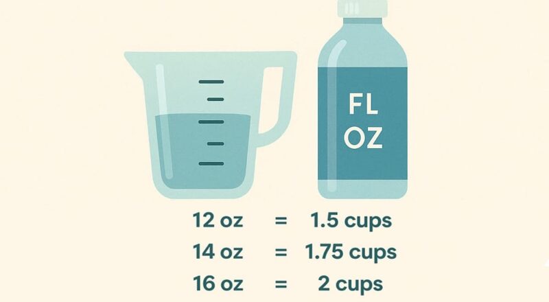 Convert 12 14 16 18 20 24 32 Oz To Cups Easy Guide Tips