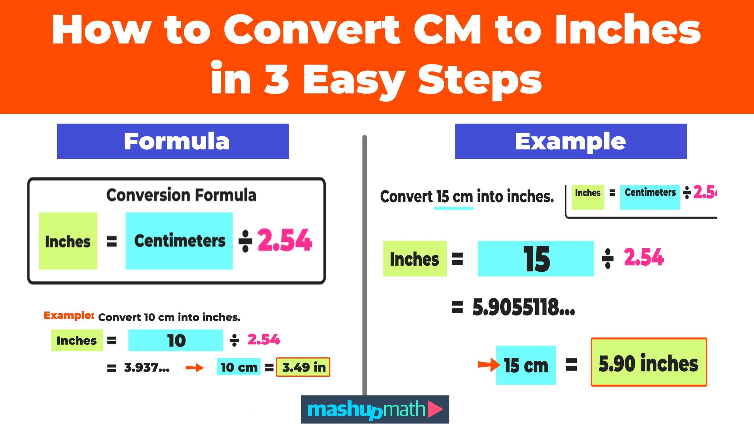 Convert CM To Inches In 3 East Steps Mashup Math Convert CM To Inches In 3 East Steps Mashup Math