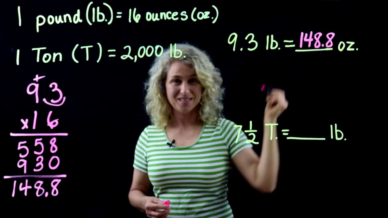 Converting Pounds To Ounces Tons To Pounds Customary Conversion YouTube