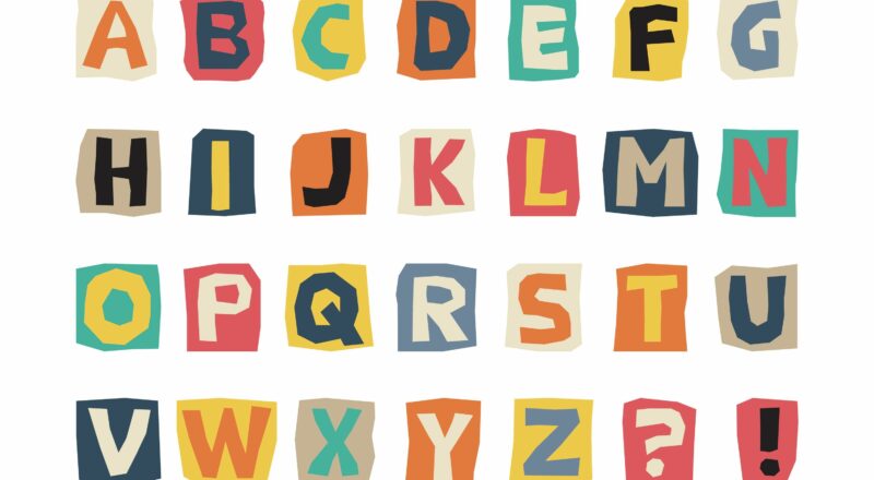 English Cutout Alphabet In Retro Style