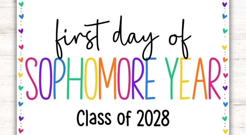 Erster Tag Des SOPHOMORE JAHRES Klasse 2028 ZEICHEN Schulanfang Schild Druckbares Schild F r Den Ersten Tag Sophomore Schild Jahrgang 2028 Etsy de