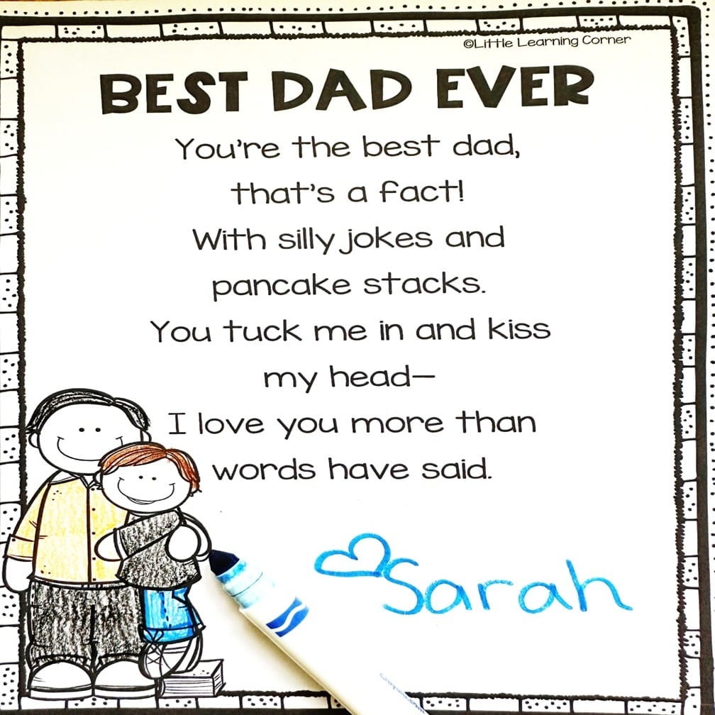 Father s Day Poems For Kids Free Handprint Keepsake Little Learning Corner Father s Day Poems For Kids Free Handprint Keepsake Little Learning Corner