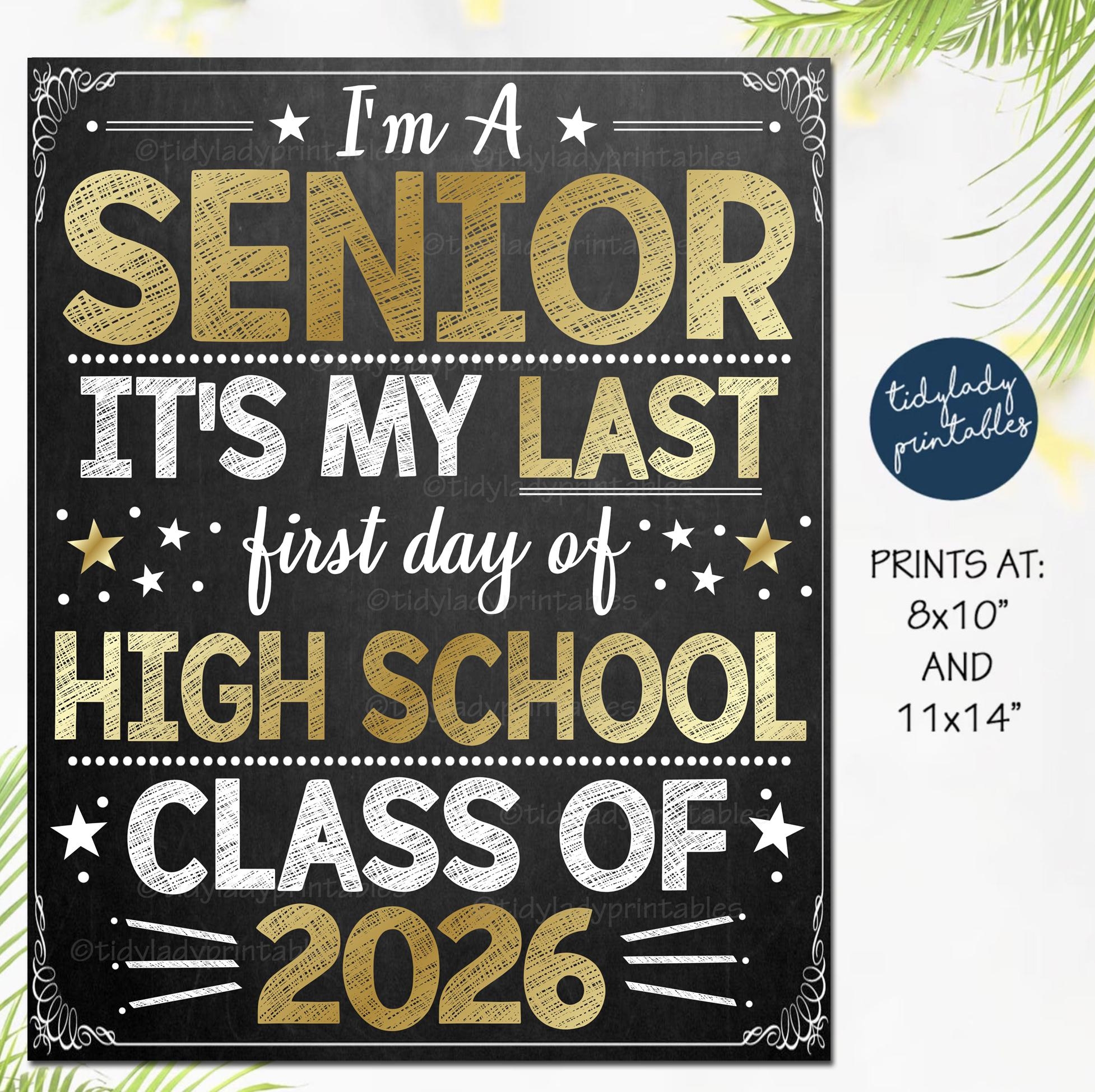 First Day Of Senior Year Sign First Day Of 12th Grade Sign Class Of 2026 Sign Printable Back To School Senior Sign Instant Download Etsy Israel