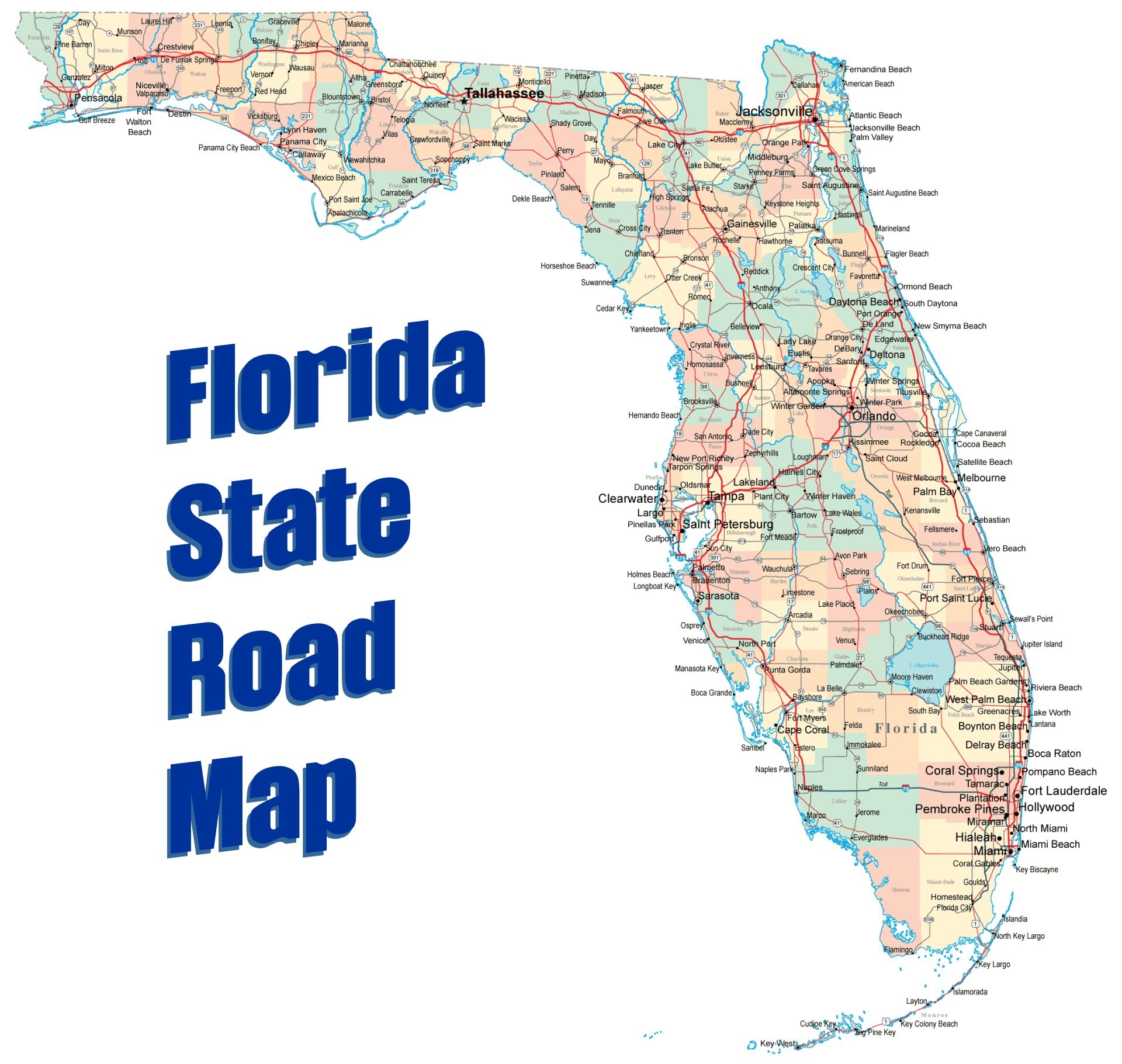 Florida State Map 10 Free PDF Printables Printablee Worksheets Library